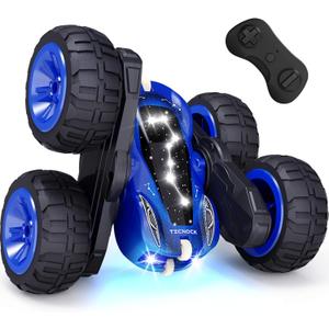 Tecnock Coche de control remoto, autos RC de 2.4 GHz con USB-C de fcil carga, 4WD de doble cara gira y voltea el auto de acrobacias a control remoto, juguetes de regalo para nios y nias