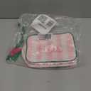 Sanwuta Mahjong Tile Bag with Zipper, Striped Embroidered Mahjong Storage Pouch Mah Jong Bags for Tiles Board Game Pieces Game Party Travel Gatherings Accessories(Pink, Classic)