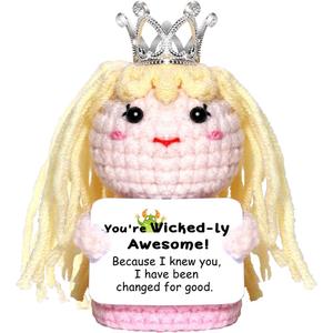 AICase Wicked Merch Glinda Dolls for Mom Stuffers Wicked Witch of The West Crochet Funny Positive Gifts Emotional Support Nuggets Handmade Cheer Gifts for Women/MoM Men Birthday,Pink