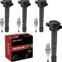 UF311 UF583 Ignition Coil Pack and Iridium Spark Plugs Set of 4 Compatible with Honda Civic(Only Fit Si) Accord CRV Element S2000 Acura CSX RSX 2002-2011 2.0L 2.4L L4 Replaces#C1382