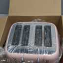 Roter Mond Toaster 4 Slice Retro Stainless Steel with Extra Wide Slots Bagel, Defrost, Reheat Function, Dual Independent Control Panel, Removable Crumb Tray, 6 Browning Levels, Pink