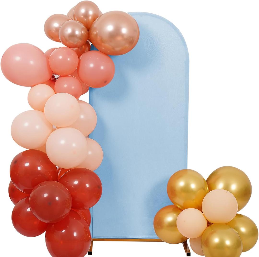 Peomeise 6.6FT Wedding Arch Cover，Bluemist Arch Backdrop Cover Stretchy Spandex Backdrop Stand Covers for Birthday Party Ceremony Banquet Decor(79.2" L x 39.6" W)