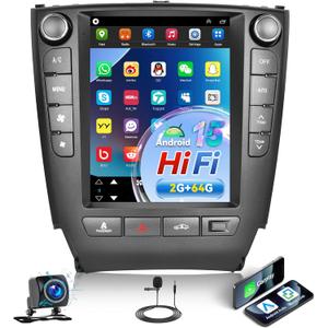 2G+64G Android 15 Car Stereo for Lexus IS350 IS250 2006-2012 with Wireless Carplay Android Auto,9.7" HD Touch Screen Car Radio with GPS/WiFi,Bluetooth,FM/RDS Radio,HiFi,SWC+Backup Camera 2G+64G Android 15 Car Stereo for Lexus IS350 IS250 2006-2012 with Wireless Carplay Android Auto,9.7" HD Touch Screen Car Radio with GPS/WiFi,Bluetooth,FM/RDS Radio,HiFi,SWC+Backup Camera