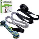 LOOBANI Outdoor Bungee Tug Toy, Dog Toy Hanging from Tree for Small to Large Dogs, Interactive Exercise Play Cord & Tether with Chew Rope Toy (Black)