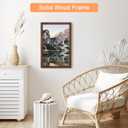 12x18 Wood Frame Brown, Rustic Natural Wooden 18x12in Poster Picture Frame, Distressed 12 x 18inch Woodgrain Gallery Photo Frame with HD Plexiglass, Horizontal Vertical Wall Mounting Display 1pcs