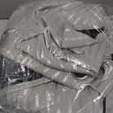 100% Blackout Curtains Grey and Silver Foil Pattern Curtains 84 Inch Length for Living Room Metallic Silver Wave Print Drapes for Bedroom Thermal Insulated Grommet Window Curtains 2 Panel Set