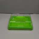 Chilled Portable Serving Tray Platterbox with Reusable Ice Pack with Lid Shrimp Cocktail Serving Dish Platter Cold Food Buffet Server for Appetizer Veggie Fruit Food Parties Outdoor Picnic, Green