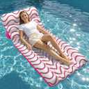 Jasonwell Inflatable Pool Float Adult - Ultra-Comfort Soft Fabric Pool Floaties Lounge Floats Floating Chair Raft with Adjustable Backrest Air Lounger Tanning Float for Pool Beach Party
