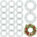Hotop 20 Pcs 18 Inch Metal Wreath Frame Christmas Dark Green Round Metal Wreath Form for Crafts & DIY Floral Decorations on Weddings New Year Party Home Decor