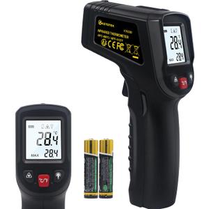 Infrared Thermometer Non Contact IR Digital Laser Temperature Gun -50600 (-581112) Adjustable Emissivity Thermometer Gun for Cooking (Black)