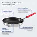 Tramontina Professional 10-Inch Non Stick Frying Pan, Heavy-Gauge Aluminum Skillet with Reinforced Nonstick Coating, Red Handle, Dishwasher and Oven Safe