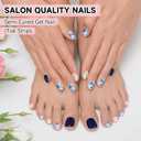 Semi Cured Gel Nail Strips & Toenail Stickers 2 Set (Blue Marble), Pedicure Gel Nail Decals Wraps Art DIY, Long Lasting, Gifts for Women, Works with UV Lamp, Easy to Apply & Remove