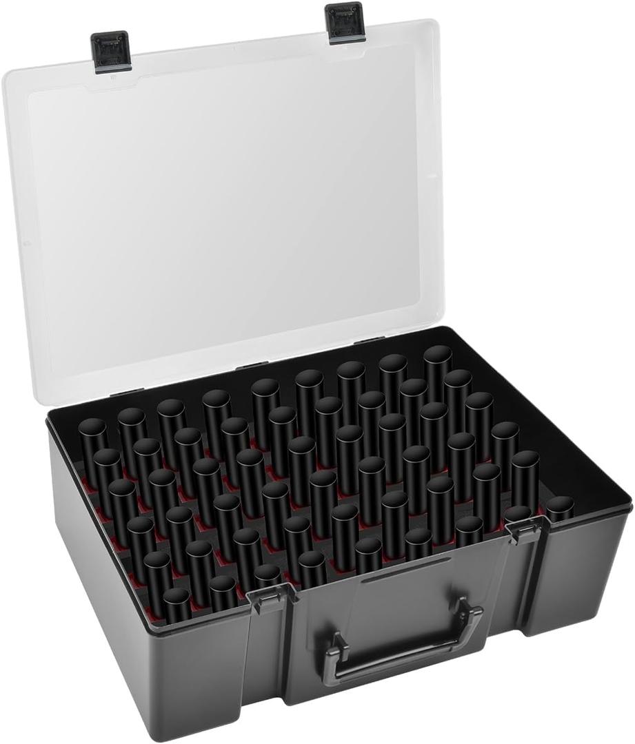 ALCYON Universal Nail Polish Holder & Organizer Contains 54 Bottles for Gellen, for Beetles, for Sally Hansen, for OPI, for Essie and Other Fingernail Polish (ONLY A CASE)-Black