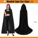 Halloween Hooded Cloak Long Hooded Cloak Adult Christmas Halloween Capes Costumes Adult Cape Masquerade Dress Up (Black)
