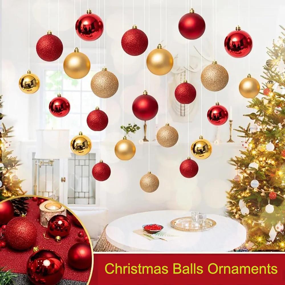 8 Red and gold ornaments