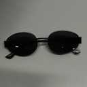 livho 2025 Trendy Oval Sunglasses - Stylish Polarized Shades for Everyday - Retro Metal Frames (Black/Grey)