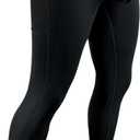 RM Real Men Nylon Pouch Running Leggings, ABCD Custom Pouch Size - Waist XS-5XL, Yoga Pants, Tights, Base Layer Cold Weather (1 Pack - Black Aero Flex)