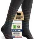 Merino Wool Compression Socks for Women Men, 15-20 mmHg Knee High Socks for Flying, Travel, Running (Yellow, S)