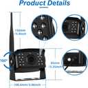 Wireless Backup Camera Add-on for AHD Wireless DVR System, 12v-24v Waterproof Night Vision Extra Reversing Camera for Digital Wireless Backup System, Transmission Distance up to 500M for Truck Bus