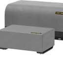 EAST OAK 4 Pieces Patio Furniture Set Cover, 600D Heavy-Duty Fabric, Waterproof, Dustproof and All-Weather Resistant, Outdoor Loveseat Cover, 2 Single Sofa Cover, Coffee Table Cover Included, Grey (Black)