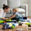 Under the Couch Blocker - Made in the USA - Adjustable Furniture Gap Blocker 26 Ft Length, No-Tool Install - Stops Toys & Pet Balls from Rolling Under Couch - Black (4")