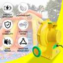 Air Blower, 480W 0.64HP Bounce House Blower, Portable Inflatable Bubble HOU-se Blo-wer, Perfect for Inflatable Bounce House, Bouncy Castle, Jumper, Water Slid, Corded(480 Watt 0.6HP)