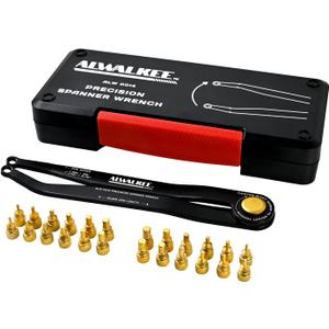 25-Piece Pin Wrench Set with Case, Precision Spanner Wrench - Adjustable Hook Spanner for Bearings, Pulleys & Obscure Fasteners - Metric & Imperial Steel Pins, 160mm Arms, 180 Rotation