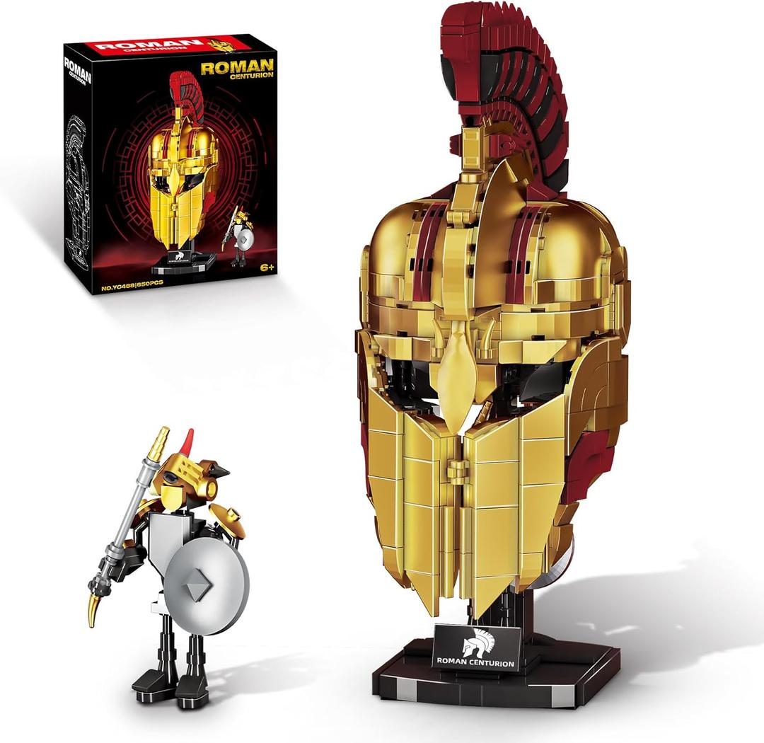 Ideas Roman Centurion Helmet Building Set, Collectible Cool Soldier Helmet Home Display Model, Compatible with Lego for Adults, STEM Gift Toy for Teens Boys 8-14 (850 PCS)