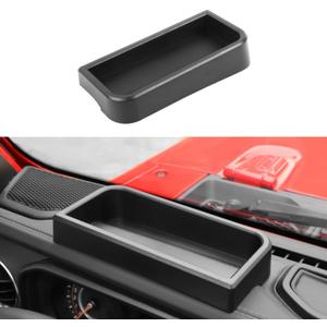 JWWY Dashboard Storage Tray Organizer for 2024-2026+ Jeep Wrangler JL & Gladiator JT, Center Console Storage Box Interior Accessories, Black, 1PC