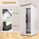 Clothing Store Fitting Room, Portable Changing Room with Shading Curtain Used in Office, Mall, Boutique, Home, Movable Temporary Mobile Privacy Protection (White, 47x47x79 inches)