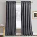 RYB HOME Velvet Curtains 90 inches Long, Rod Pocket Soft Fabric Blackout Room Darkening Curtains & Drapes for Bedroom Cafe, Grey, W 52 x L 90, 2 Panels Set (52"W x 90"L (Pack of 2))