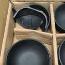 MIAMIO - 16-pc Dinnerware Set Black/Modern Ceramic Tableware/Dinnerware/Set for 4 Persons - Oasis Collection