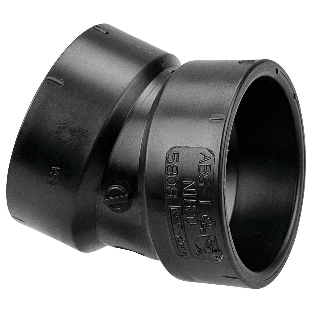 NIBCO Fig No C5808, 3 in. ABS DWV 22-1/2 Degree Elbow Hub, Solvent Weld