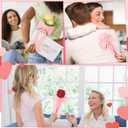 Lerheedi 24 Pcs Flower Bouquet Holder Mother's Day Single Rose Bow Theme Bags DIY Flower Wrapping Paper for Wedding Valentine Graduation Birthday Floral Arrangement (Pink)
