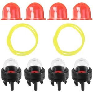 10pcs 2ft Small Engine Fuel Line Hose Replacement Kit with Primer Bulb & Carburetor for Walbro Lawn Mower Blower Edger Accessories (Red Oil Cup)