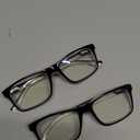 Missfive 2-Pack Light Multifocus Progressive Reading Glasses Men, Blue Light Blocking Multifocal Spring Hinge Trifocal Readers No-Line Stylish Black Eyeglasses for Near Range 2.0x