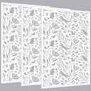 3 Pcs Large Wall Stencils for Painting Forest Pattern 36" x 23" Giant Wallpaper Fern Stencil Large Floral Boho Templates for Kitchen, Room, Furniture Floors Home Decor(Flower Style)