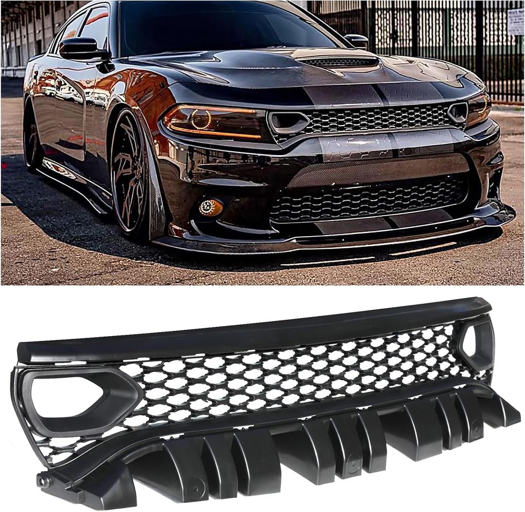 Front Grille Compatible With 2015-2024 Dodge Charger Non-Widebody