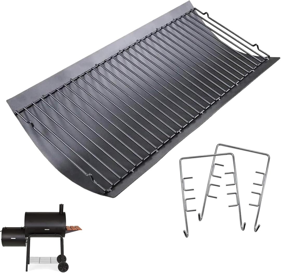 DcYourHome 27 inch Ash Pan for Chargriller 1224, 1324, 1321, 1329, 2121, 2222, 2727, 2828, 2929, E1224 200048 Charcoal Grill Tray, Charbroil 17302056 Ash Pan Replacement Parts Char Griller Fire Grate
