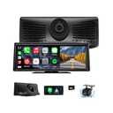 Apenet Wireless CarPlay Screen with 2K Dash Cam, 8.1" Portable Touchscreen Car Stereo with CarPlay & Android Auto, 1080P Backup Camera, Voice Control, Bluetooth, Mirror Link, GPS Navigation