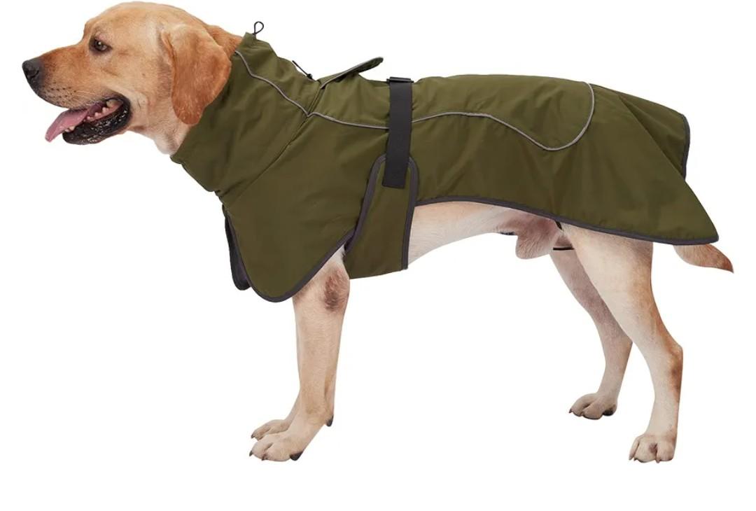 Dog W Coat Reflective Warm Fleece Jacket for Dog, Army Green, XX-Large