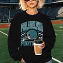 MNLYBABY Football Sweatshirt Women Game Day Sweatshirts Football Team Fans Pullover Long Sleeve Crew Neck Tops (Black, M)