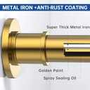 BRIOFOX Industrial Shower Curtain Rod - Rustproof Non-Slip 43-72 Inches Tension Curtain Rod for Window or Bathroom, Sunglow Gold