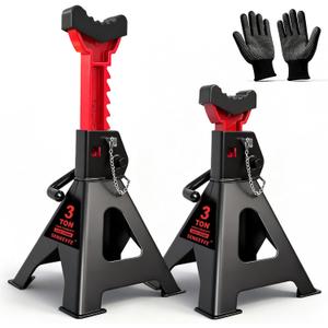3 Ton (6,600 LBs) Jack Stands with Double Pin Locking,Rubber Cover and Large Foot Base,11"-17" Adjustable Height,Heavy Duty Car Jack Stands,Lifting SUV,MPV,Pickup Truck,ATV/UTV,1 Pair