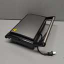 Panini Press Grill, 1000W Sandwich Maker with Non-Stick Coated Plates, Opens 180 Degrees for Any Size of Food, 3-in-1 Sandwich Press Electric Grill, Stainless Steel Surface and Removable Drip Tray (Black)