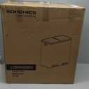 SONGMICS Trash Can, 2 x 8 Gallon (2 x 30 L) Garbage Can for Kitchen, with 15 Trash Bags, 2 Compartments, Plastic Inner Buckets and Hinged Lids, Airtight, Silver and Black ULTB60NL