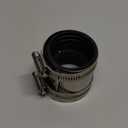 Flexible pipe Coupling with Stainless Steel Clamps.Pipe Connector for PVC and Metal Pipes (1.5inch/47mm-51mm)