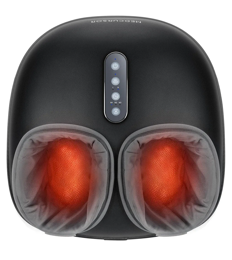 Medcursor Foot Massager with Heat Shiatsu Feet Massage Machine Delivers Relief for Tired Muscles & Plantar, Deep Kneading Therapy, MultiLevel Settings for Home, Office Use, Size Up To 13"