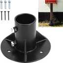 1PC Round Posts Base Bracket Chain Link Fence Flange Post Holder Heavy Solid Pole Floor Flange for Holding Fence Mailbox Pergola Railing Deck Round Posts (OD 2-3/8'') with Screws