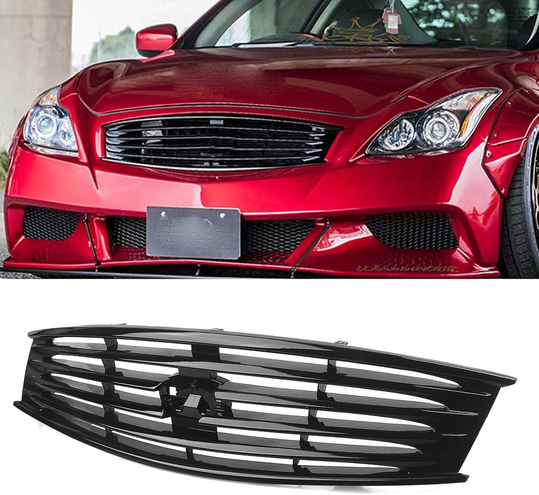 Front Bumper Grille Grill for Infiniti G37 G25 2010-2013 Q40 4 Door Black